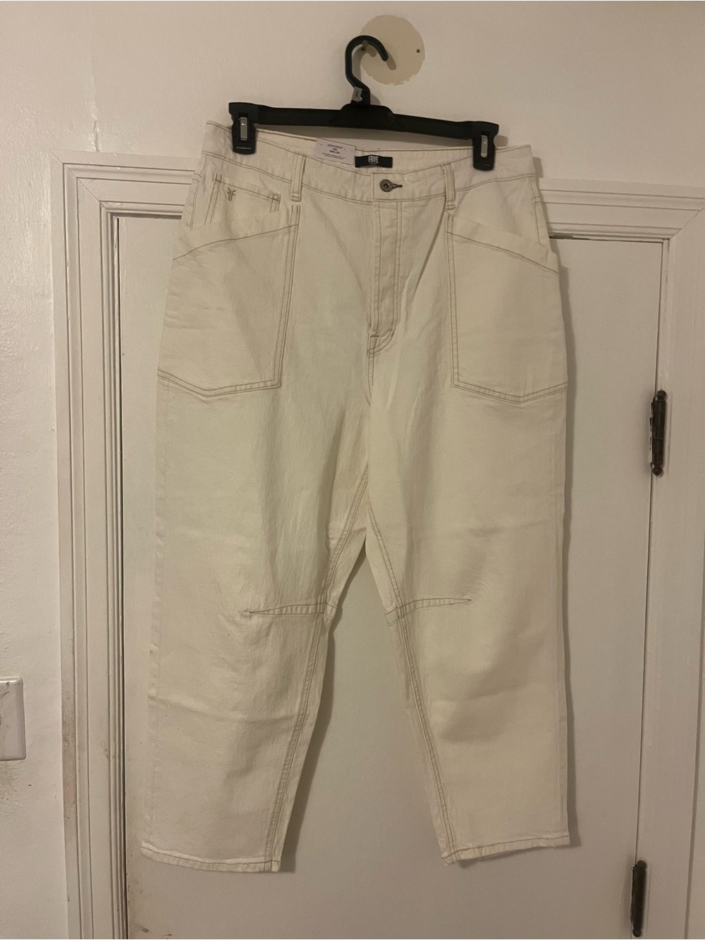 Frye Off-White Relaxed Utility Jeans